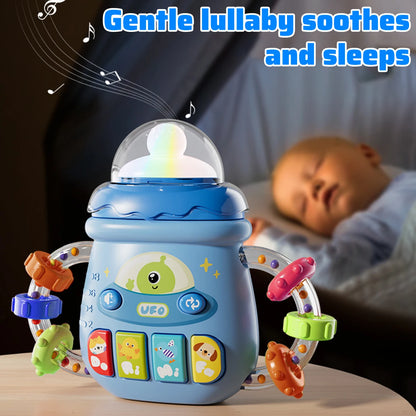 Baby Musical Teether Rattle – Soothing Vocal Music Toy with Pacifier Design for Babies 6 Months+