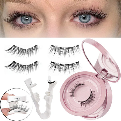 Magnetic Eyelashes Set – 3D Mink Reusable False Lashes 1/2 Pairs with Tweezers, Natural Long Makeup Kit