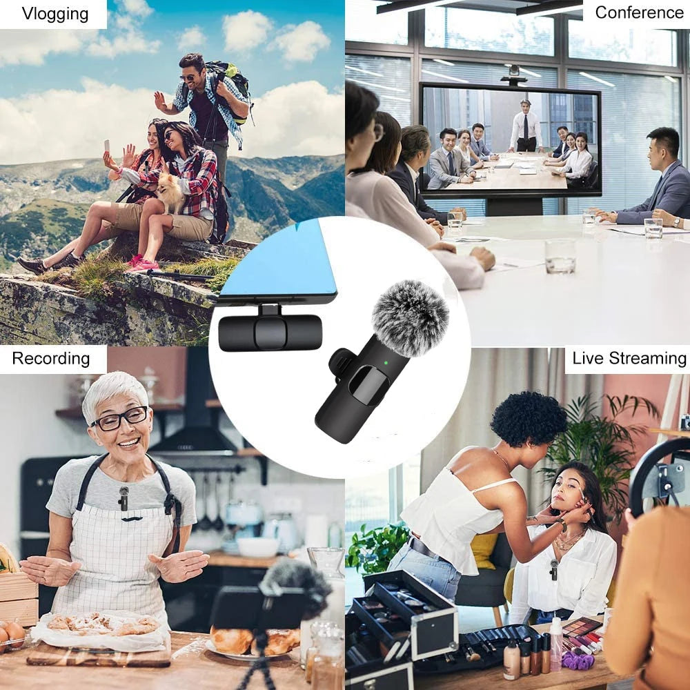 Wireless Lavalier Microphone – Portable Mini Audio & Video Recording Mic for iPhone, Android, PC & Cameras