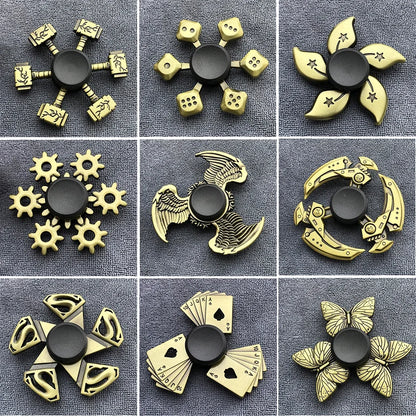 Bronze Metal Alloy Fidget Spinner R188 – Silent Hand Gyro Stress Relief Toy for Kids & Adults