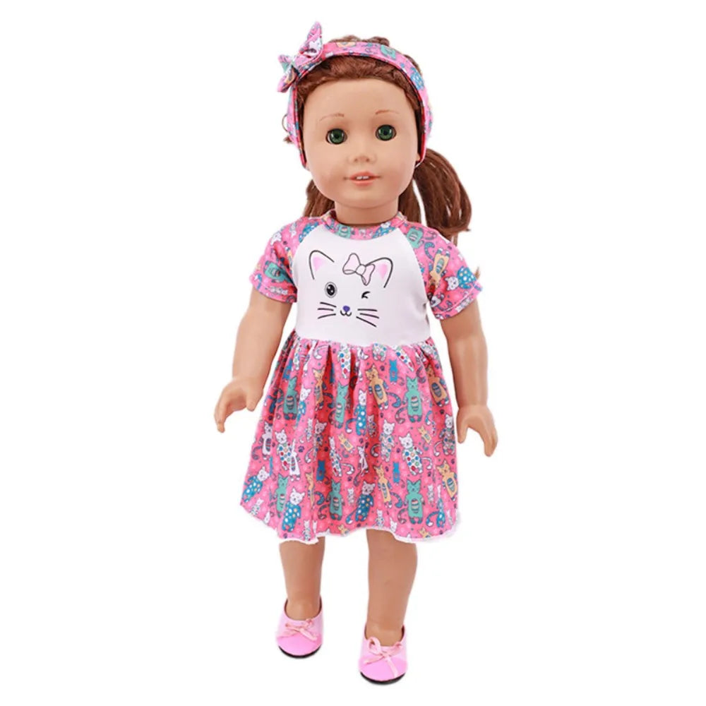 Doll Clothing Pink Series – Skirts, Swimsuits & Outfit Sets for 43cm & 18-Inch American Dolls, Accessories for Our Generation Toys