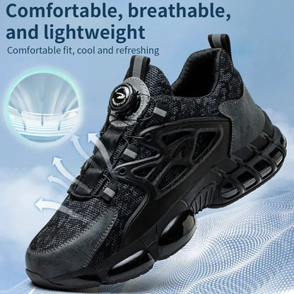 Steel Toe Men’s Work Boots – Lightweight Indestructible Safety Shoes, Anti-Smash & Anti-Puncture Sneakers