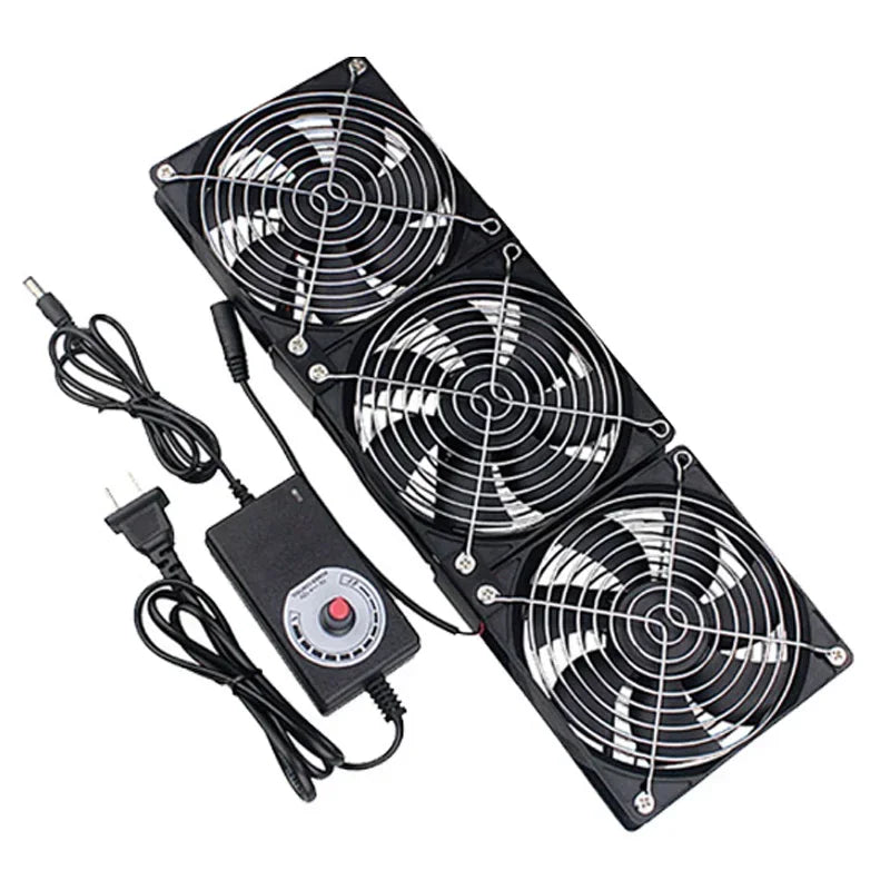 120mm 3000RPM Cooling Fan with Controller – 12V/220V Server, BTC Machine, Workstation Cabinet Radiator Fan