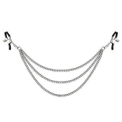 Metal Chain Nipple Clamps - Adult BDSM Sensation Clips for Couples’ Intimate Play