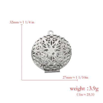 Stainless Steel Photo Locket Charms - 5-Piece Heart, Round & Square Memory Pendant Set