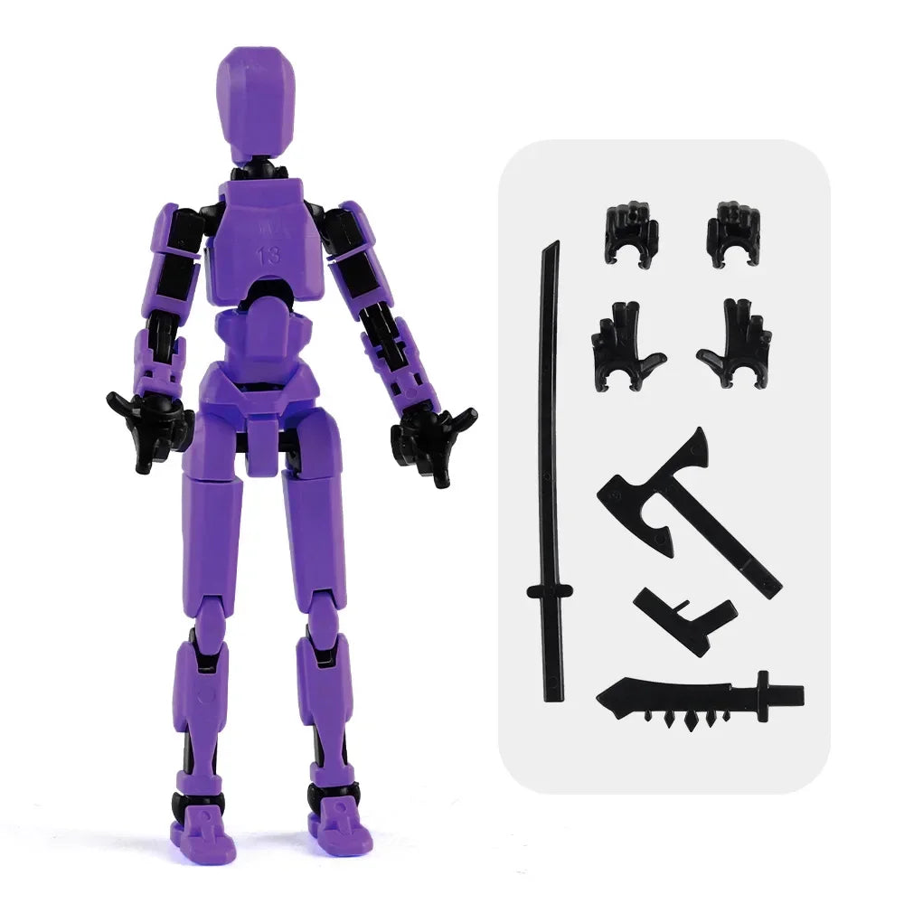 DIY Luminous T13 Multi-Joint Shapeshift Robot & Dog – 3D Printed Movable Mannequin Action Figures for Kids & Gifts