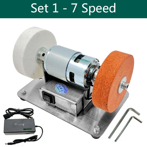 100W Double Table Grinder Machine — Electric Grinding Wheel for Coarse & Fine Polishing with Motorized Stone