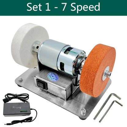100W Double Table Grinder Machine — Electric Grinding Wheel for Coarse & Fine Polishing with Motorized Stone