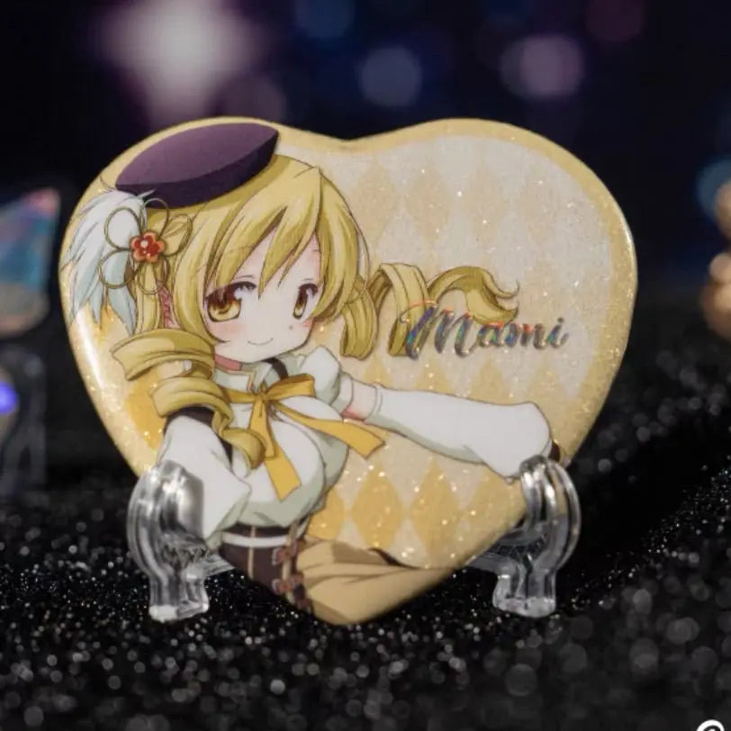 Madoka Magica Anime Cosplay Brooch - Metal Heart Backpack Pin Badge