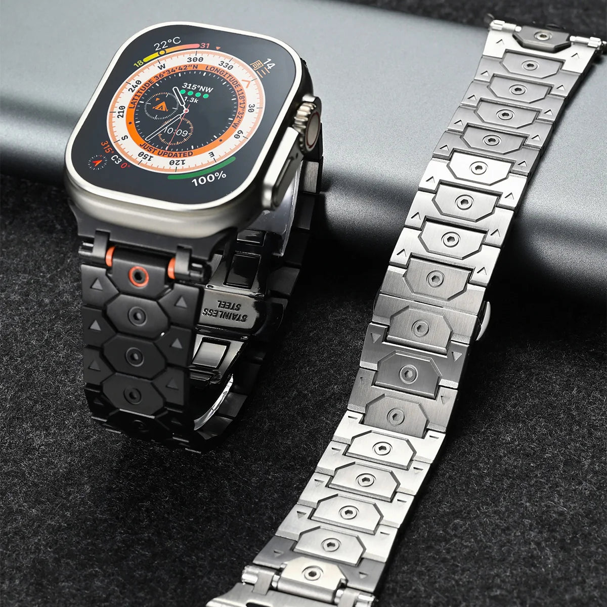Luxury Titanium Metal Strap for Apple Watch — Stainless Steel Bracelet for Series 5-10 Ultra 2 (42mm-49mm)