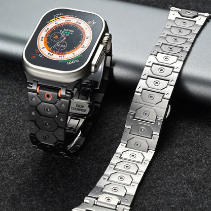 Luxury Titanium Metal Strap for Apple Watch — Stainless Steel Bracelet for Series 5-10 Ultra 2 (42mm-49mm)