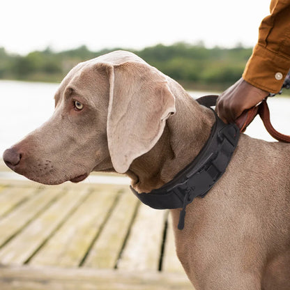 Tactical Dog Collar - Adjustable Anti-Pull Pet Collar with Handle for Medium and Large Dogs