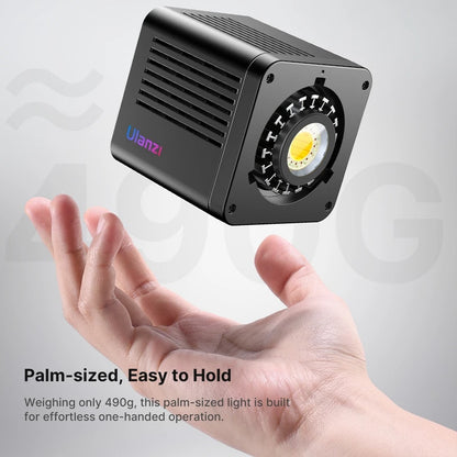 Ulanzi L024 40W RGB Video Light – 2500-6500K Bi-Color, 0-359° RGB COB Light with Mini Bowens Mount & 3400mAh Fill Light