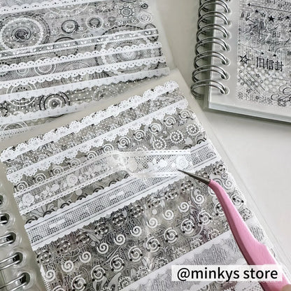 32-Sheet PET Transparent Sticker Book - Clear Scrapbooking Stickers for Journals, Planners, and Creative Stationery
