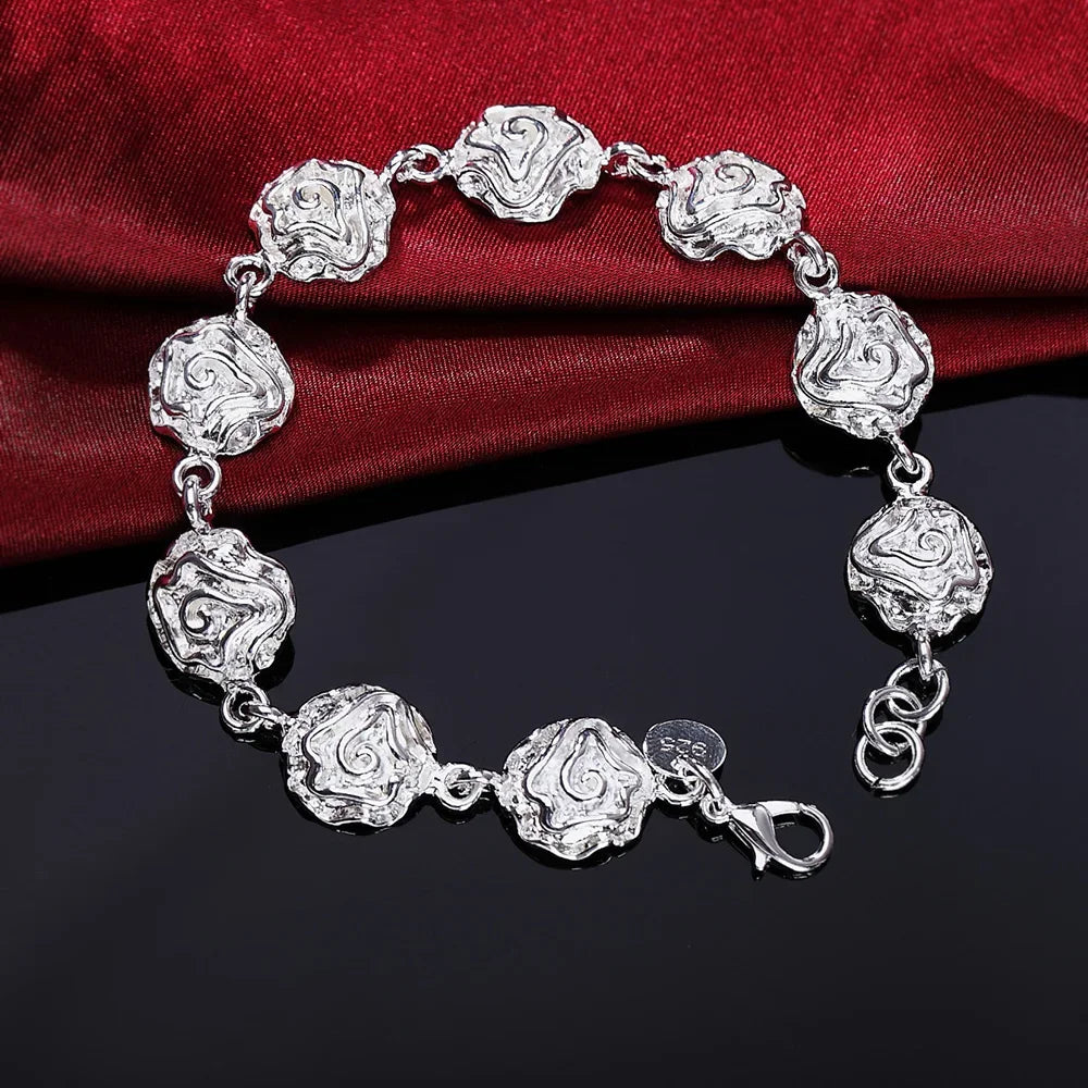 Fine 925 Sterling Silver Chain Bracelet – Solid Charm Jewelry for Women & Men, Party, Wedding & Fashion Gift