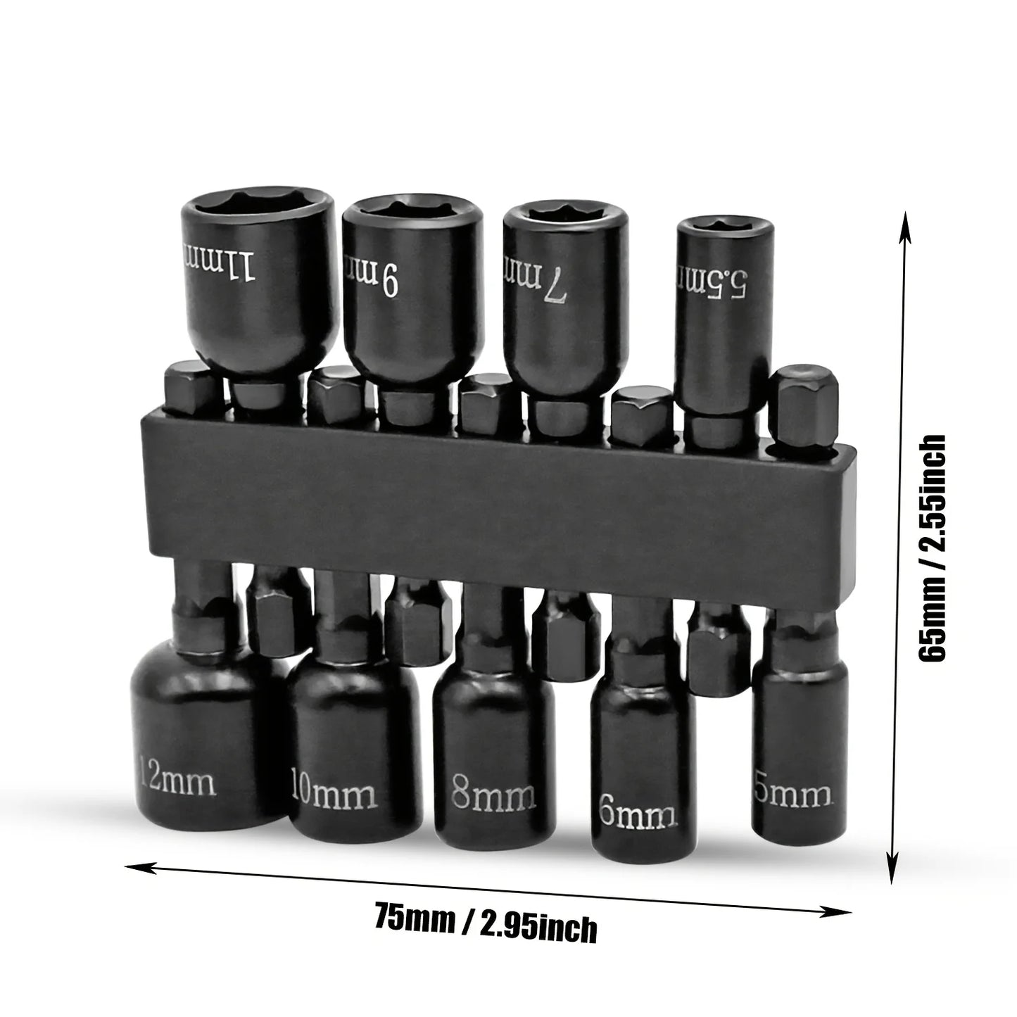9Pcs Metric Nut Driver Set – 1/4” Hex Socket Drill Bits & Chuck Adapter Set for Electronics & Precision Tool Work