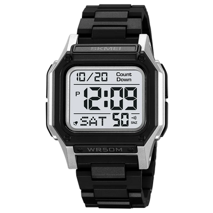 SKMEI Men’s Waterproof Sport Watch – Digital Wristwatch with Countdown, Stopwatch & Dual Time Display
