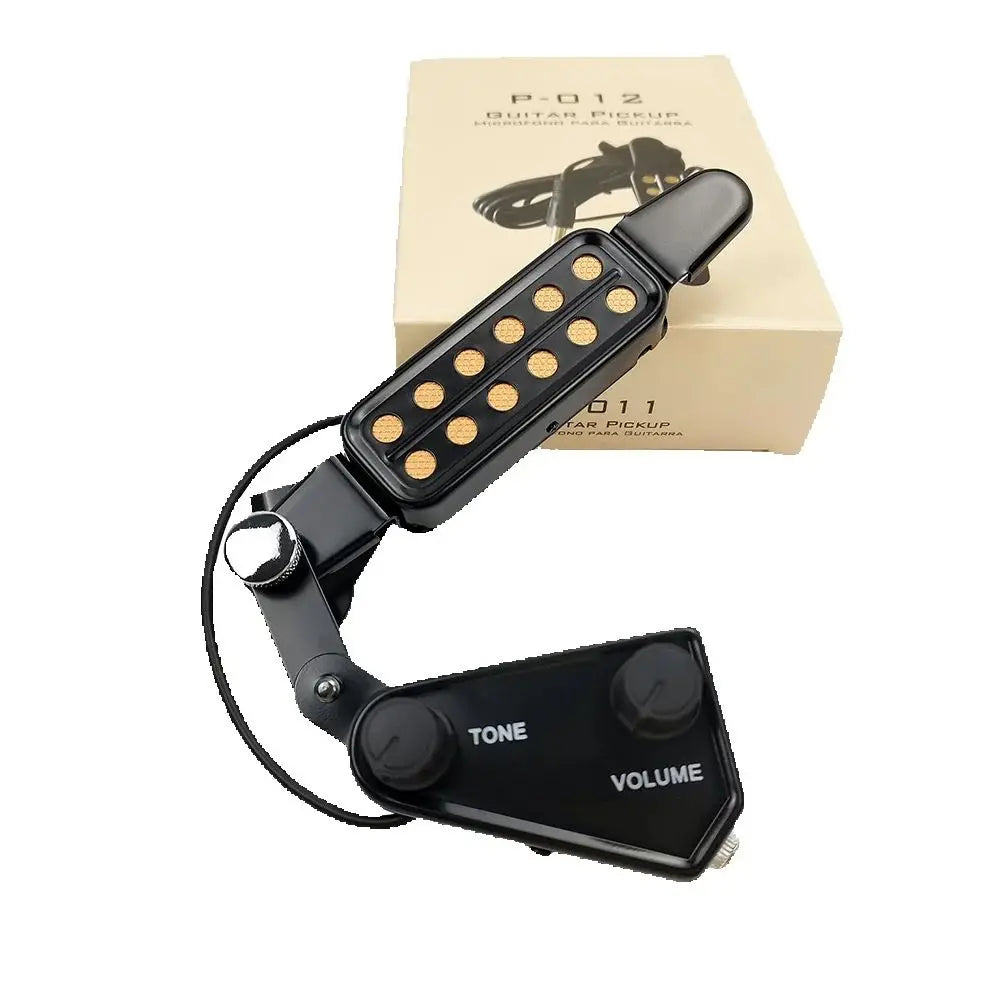 12-Hole Acoustic Guitar Sound Hole Magnetic Pickup – Transducer with Tone & Volume Control and Audio Cable for Amplified Sound System
