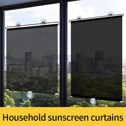 Retractable Car Sunshade - Sun Protection Curtain for Automotive, Bedroom, and Kitchen - Thermal Insulation Rolling Shutter