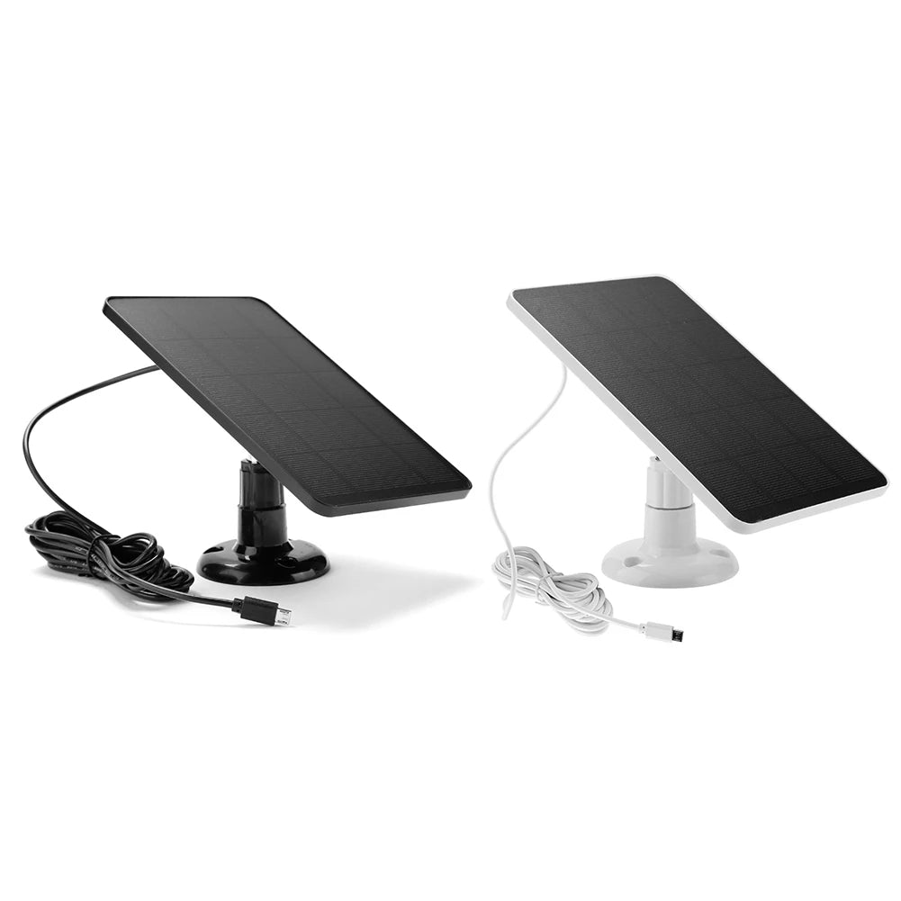 10W 5V Solar Panel with Micro USB + Type-C - Outdoor Solar Cells Charger for Security Camera/Small Home Light System - 2in1 Design