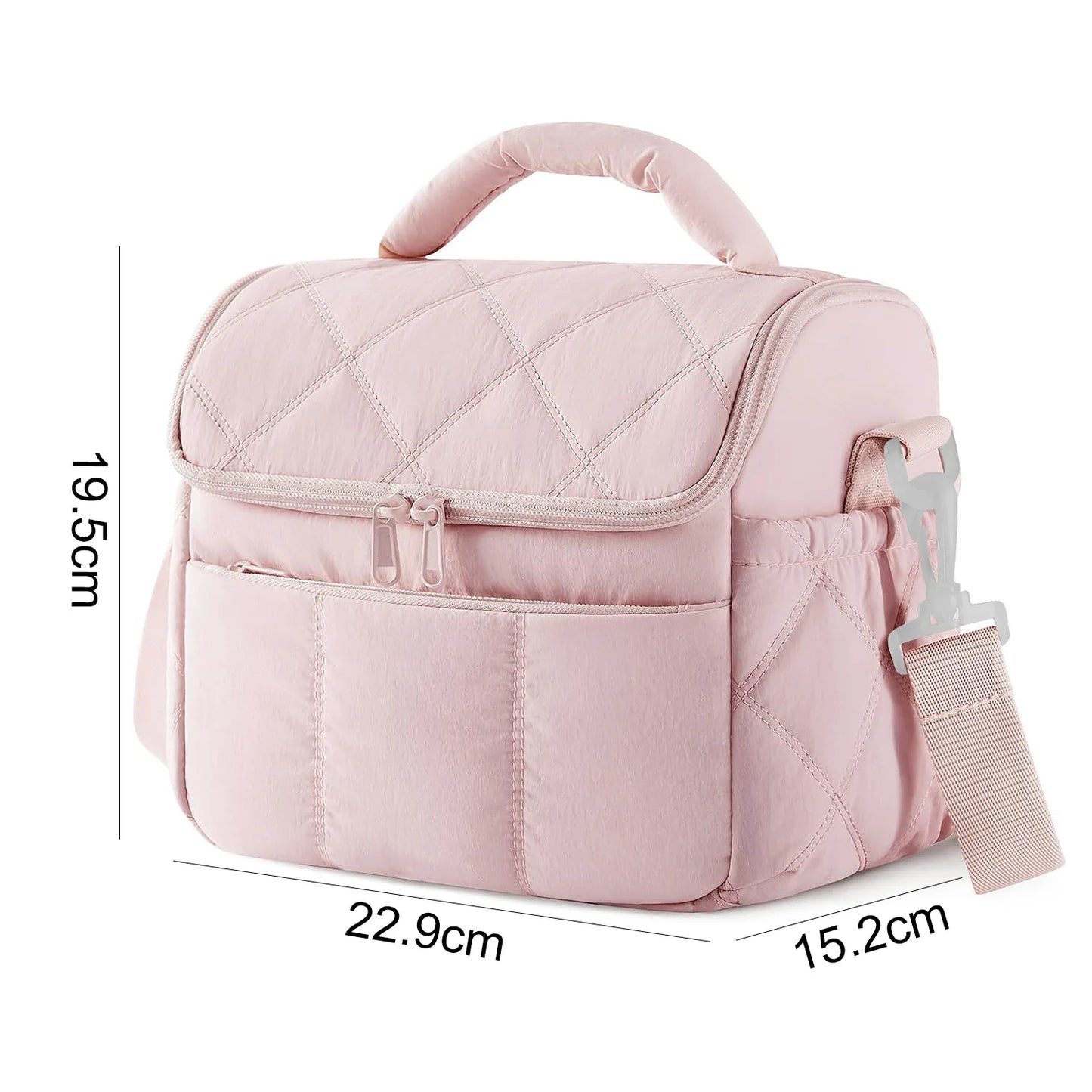 Insulated Lunch Bag - Portable Reusable Nylon Leakproof Lunch Box for Women