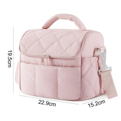 Insulated Lunch Bag - Portable Reusable Nylon Leakproof Lunch Box for Women