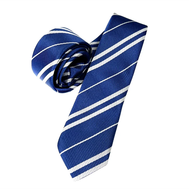 Halloween Magic School Cosplay Tie - 4-Color Striped Necktie for Wizard Costumes, Themed Parties & Dress-Up Accessories