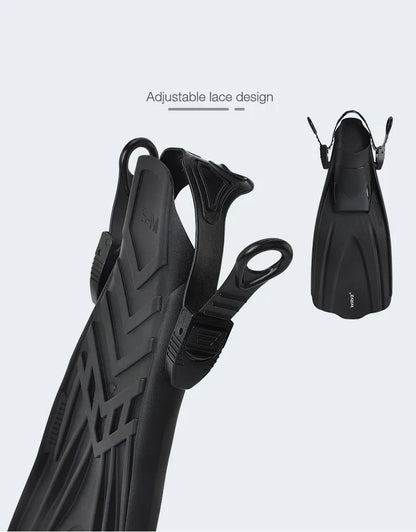 Oulylan Adjustable Short Swim Fins – Portable Snorkel Flippers for Adults, Beginner Diving & Water Sports Gear for Men