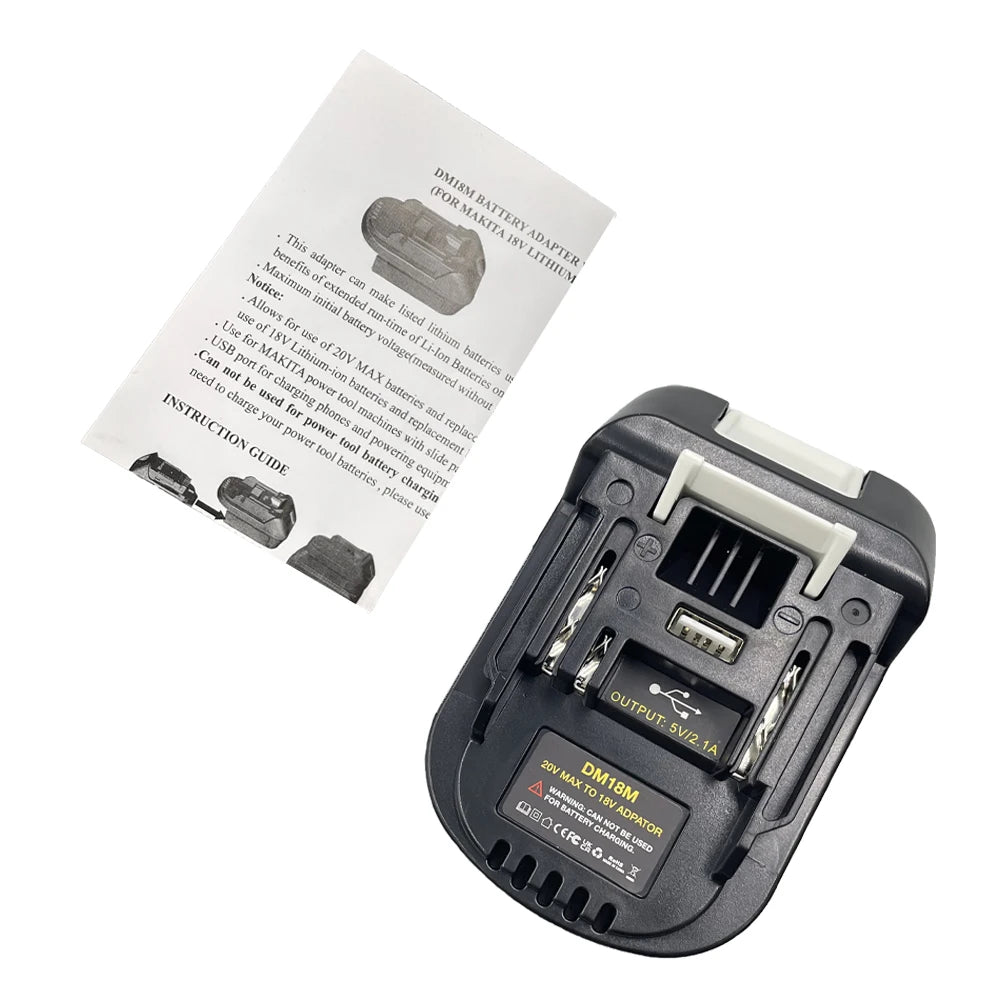 DM18M Battery Adapter for Makita 18V Tools – Convert Dewalt 20V & Milwaukee M18 Batteries to Makita 18V Battery