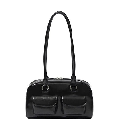 Korean Xu Yunzhen Sane Style Bowling Bag — Oil Boston Tote Underarm Bag for Women