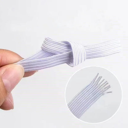 White/Black Flat Elastic Bands - Rubber Band Cloth Garment Tape for DIY Sewing, Stretch Rope Sizes 3/4/5/6/8/10MM