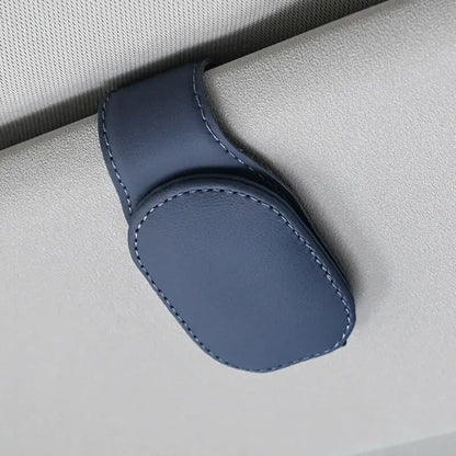 Universal Car Sun Visor Glasses Holder Clip – Magnetic Leather Eyeglass Hanger Storage Organizer Auto Accessories