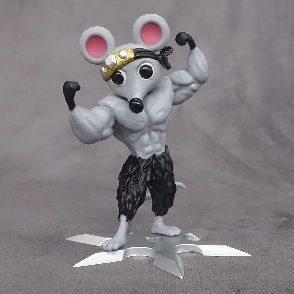 Anime Muscle Mouse Figurine – 8cm Collectible Figure Toy for Kids, Holiday Gift Model