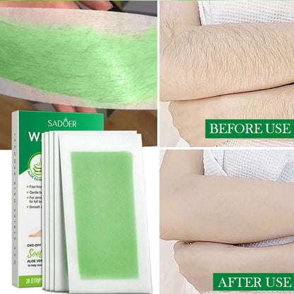 20-Piece Hair Removal Wax Strips - Cold Waxing Paper for Facial and Body Hair Removal at Home