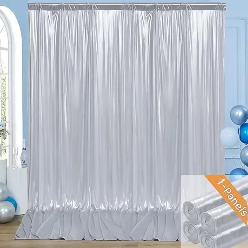 5x10ft Laser Glitter Backdrop Curtain – Wedding, Birthday & Christmas Photography Background Decor (1 Panel)
