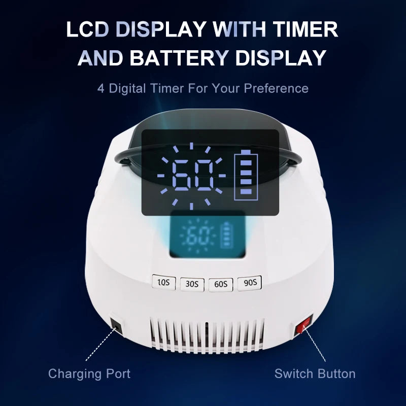 Advanced Mirror-Finish Dual Light Nail Lamp – 86W Rechargeable Portable LED UV Nail Machine