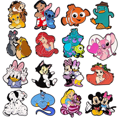 Cartoon Movie Enamel Lapel Pins — Lion, Cat & Duck Brooches for Backpacks, Clothes, DIY Metal Badge Jewelry Accessories