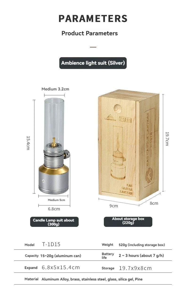 CAMPINGMOON Inflatable Aluminum Can Candle Light Set — Portable Camping & BBQ Atmosphere Lanterns