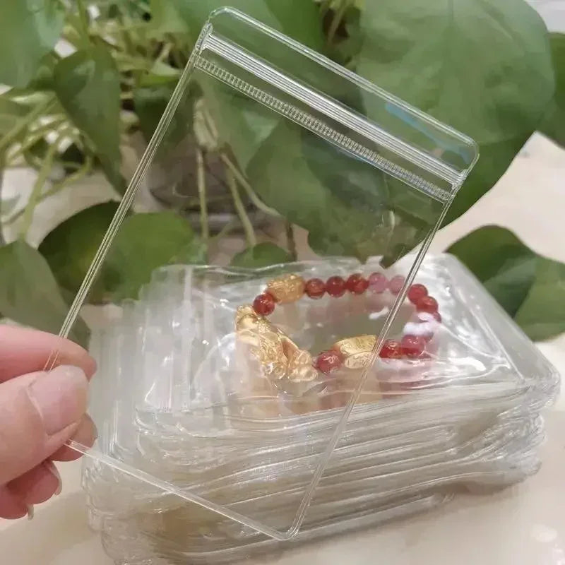 10–100PCS PVC Self-Sealing Zip Lock Bags — Thick Transparent Reclosable Pouches for Jewelry & Gift Storage