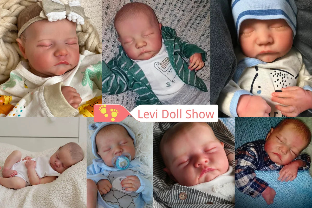 46cm Reborn Baby Doll Levi – Mixed Silicone & Vinyl with 3D Painted Veins, Collectible Gift for Girls