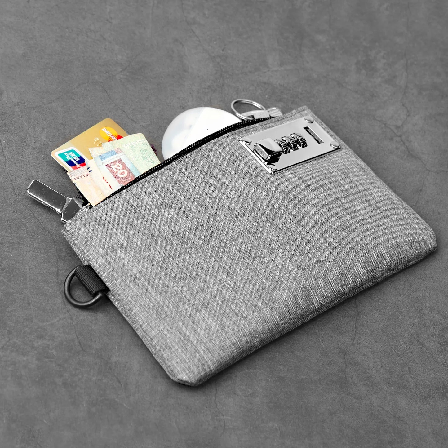 Lockable Money & Coin Bag – Men’s Cash, Card, and Passport Holder Clutch with Secure Lock