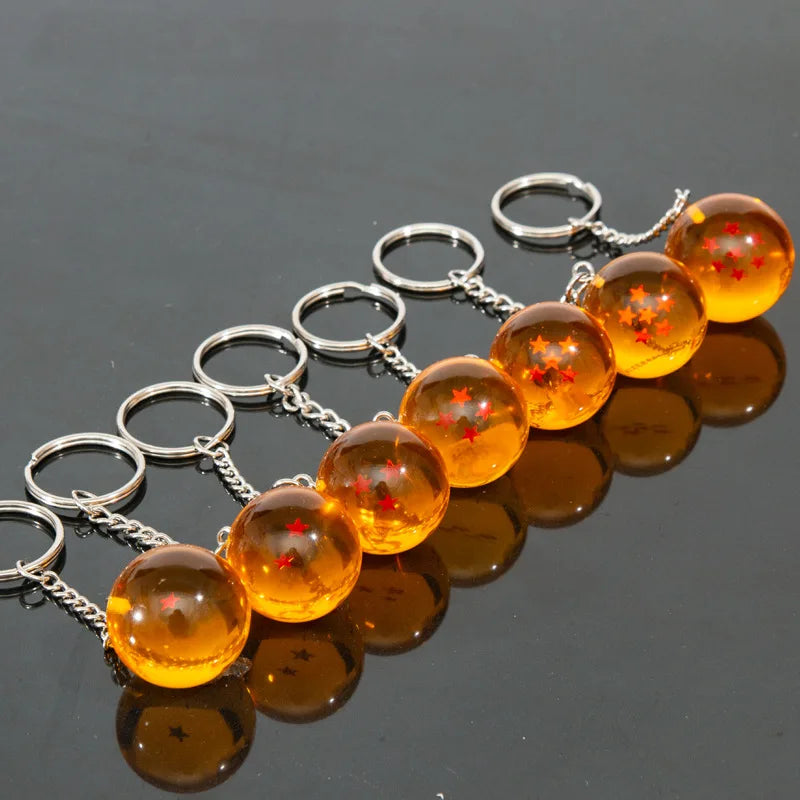 Japanese Anime Dragon Ball Z Stars Keychain Figures – Series 1-7 Pendant Toy Car Keyring, Cosplay Party Gift