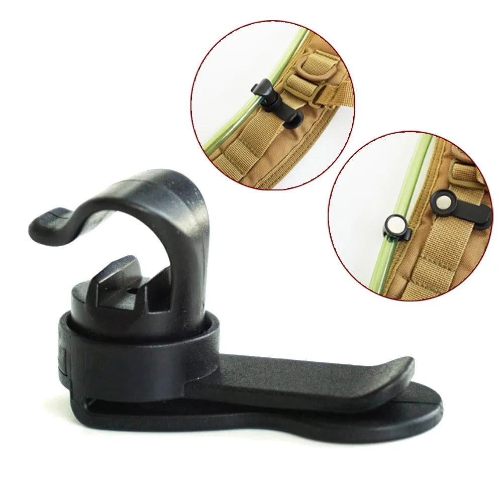 Outdoor Hiking Backpack Hanger – Magnetic Rotatable Drinking Tube Clip for Water Bladder, Drinking Water Bag Clip