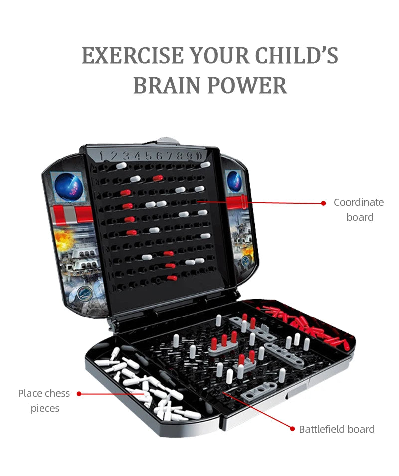 Children's Warship Sea Ship Board Game – Classic Two-Player Battleship Naval Combat Strategy Game for Kids