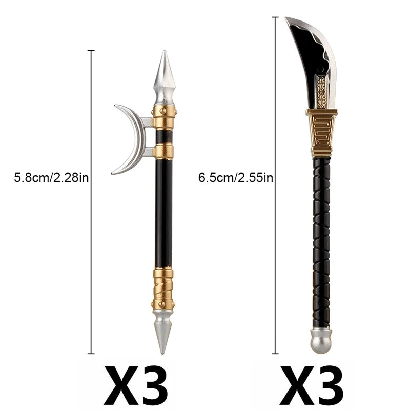 Medieval Figure Weapons Building Blocks Kit – King Sword, Lion Shield, Trident & Double-Edged Axe Battle Toy