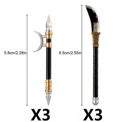 Medieval Figure Weapons Building Blocks Kit – King Sword, Lion Shield, Trident & Double-Edged Axe Battle Toy