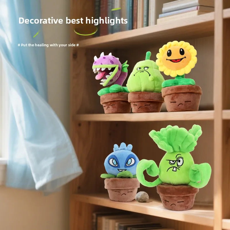 Plants vs. Zombies 2 Plush Toys - Sunflower and Peashooter Potted Plant Dolls, Soft Pillow Toys and Gifts for Teens