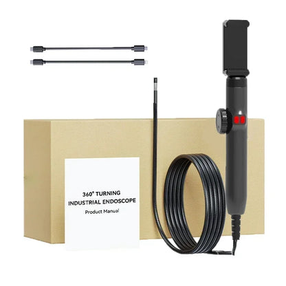 360° Articulating Borescope Camera - LED Endoscope Inspection Tool for Android & iOS Phones