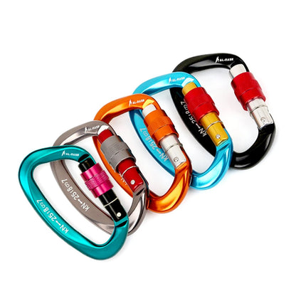 Heavy Duty 25KN Climbing Carabiner: Screw Locking Gate D-Shape Buckle for Hammocks & Climbing Gear