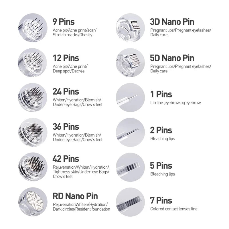 50PCS Tattoo Needles - N2-C N2-W M5 M7 E30 Bayonet Slot Nano Cartridges Mesotherapy Tips